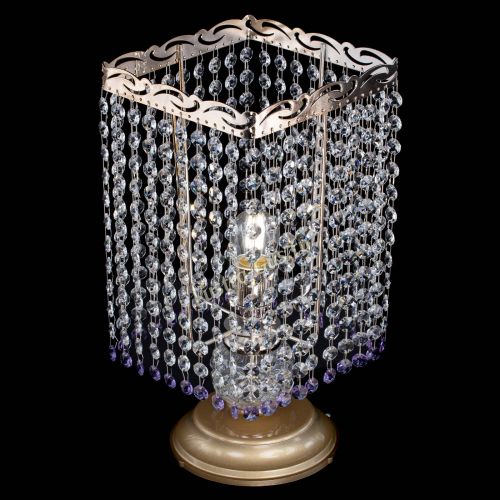 Настольная лампа Квадрат оптикон №1 фиолетовая в Саратове Гусь Хрустальный