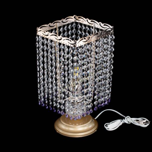 Настольная лампа Квадрат оптикон №1 фиолетовая в Саратове Гусь Хрустальный