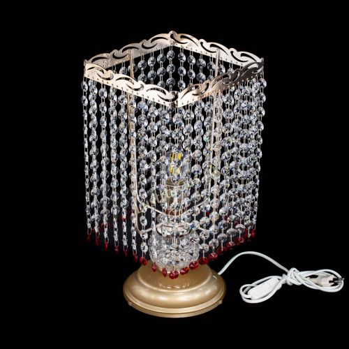 Настольная лампа Квадрат оптикон №1 красная в Саратове Гусь Хрустальный