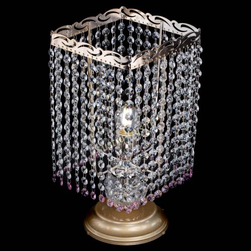 Настольная лампа Квадрат оптикон №1 розовая в Саратове Гусь Хрустальный