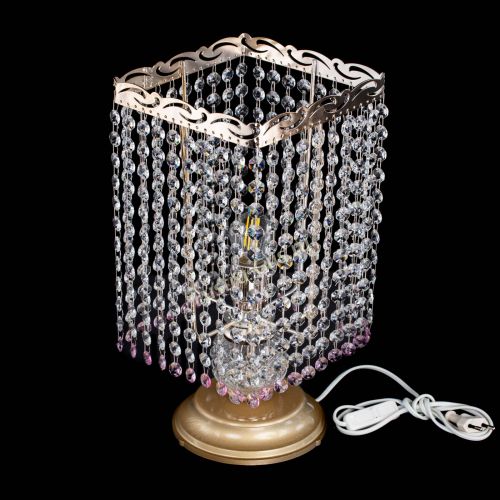 Настольная лампа Квадрат оптикон №1 розовая в Саратове Гусь Хрустальный