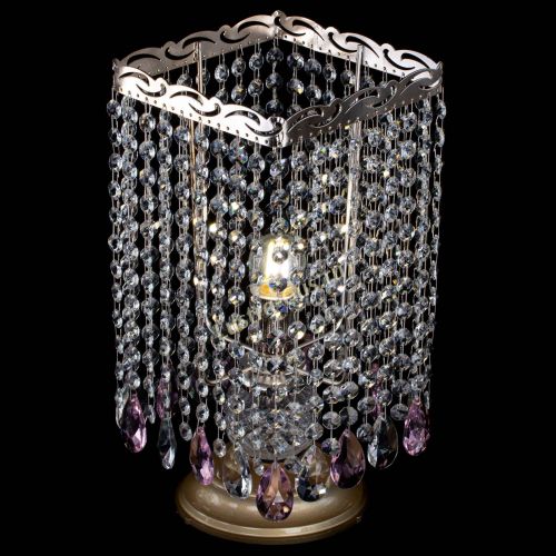 Настольная лампа Квадрат журавлик розовая в Саратове Гусь Хрустальный