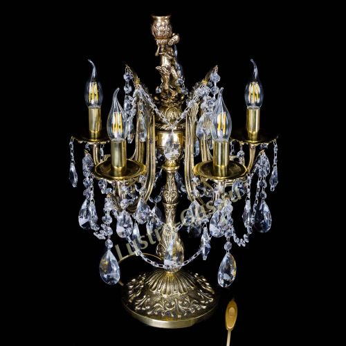 Бронзовая настольная лампа Луиза №5/2 лучик в Саратове Гусь Хрустальный