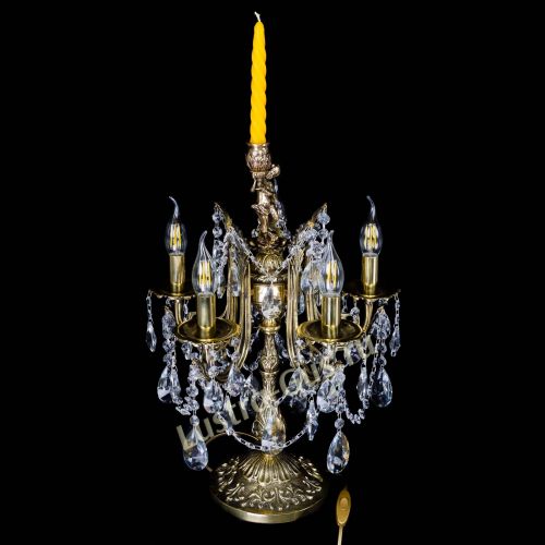 Бронзовая настольная лампа Луиза №5/2 лучик в Саратове Гусь Хрустальный