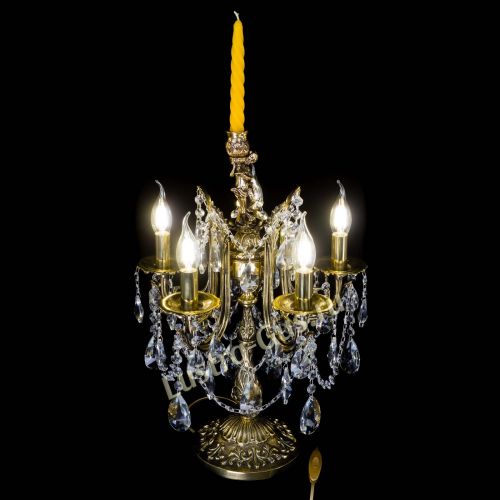 Бронзовая настольная лампа Луиза №5/2 лучик в Саратове Гусь Хрустальный