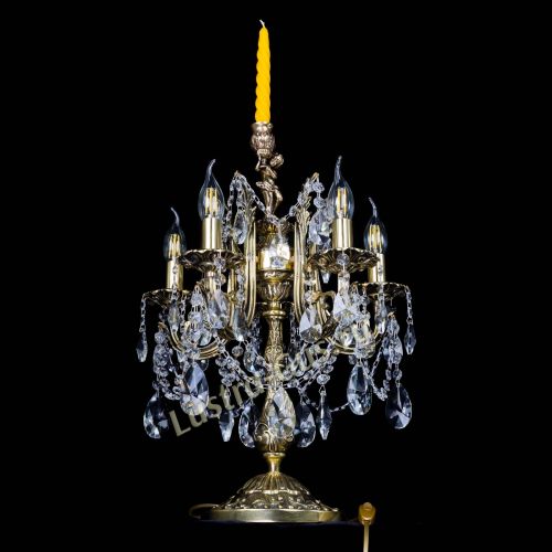 Бронзовая настольная лампа Луиза №5/2 лучик в Саратове Гусь Хрустальный