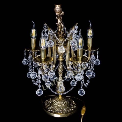 Бронзовая настольная лампа Луиза №5/2 шар в Саратове Гусь Хрустальный