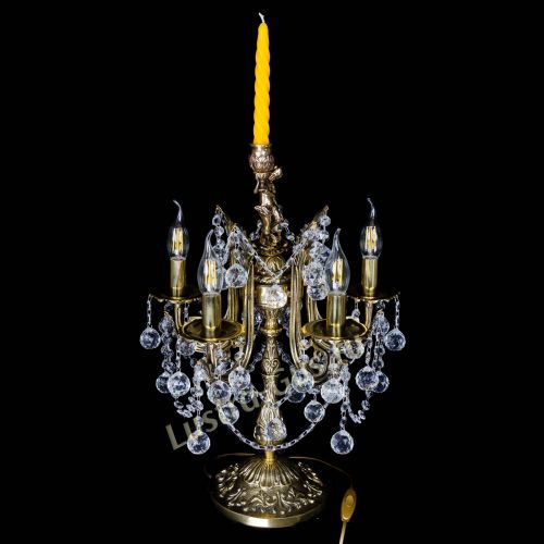 Бронзовая настольная лампа Луиза №5/2 шар в Саратове Гусь Хрустальный