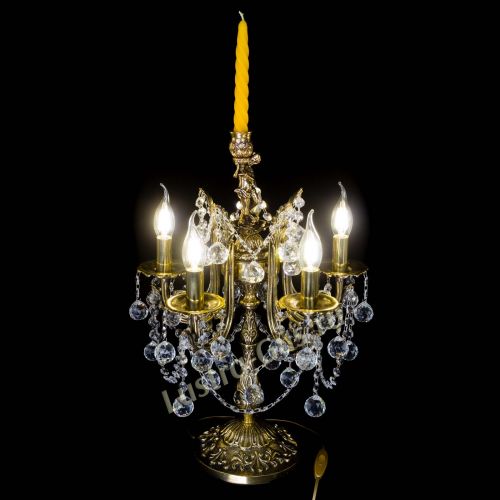 Бронзовая настольная лампа Луиза №5/2 шар в Саратове Гусь Хрустальный