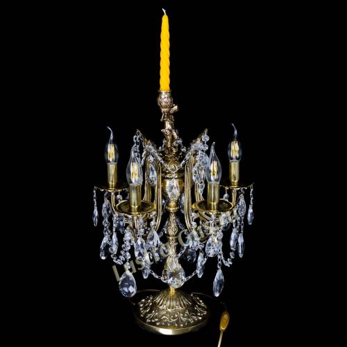 Бронзовая настольная лампа Луиза №5/2 журавлик в Саратове Гусь Хрустальный