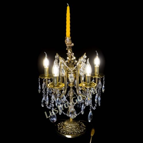 Бронзовая настольная лампа Луиза №5/2 журавлик в Саратове Гусь Хрустальный