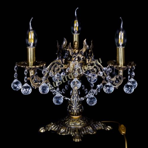 Бронзовая настольная лампа Муза №3 шар в Саратове Гусь Хрустальный