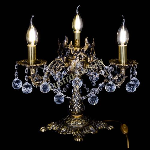 Бронзовая настольная лампа Муза №3 шар в Саратове Гусь Хрустальный