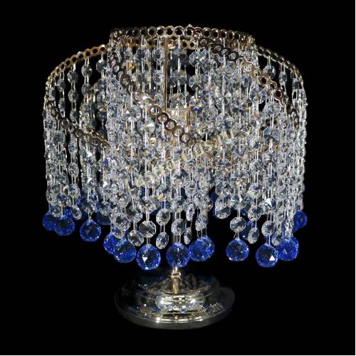 Настольная лампа Космея шар синяя в Саратове Гусь Хрустальный