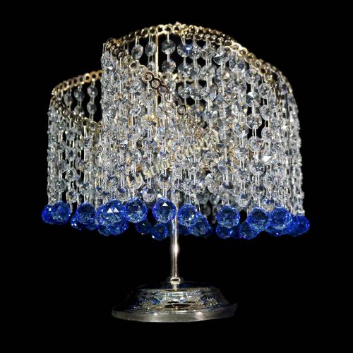 Настольная лампа Космея шар синяя в Саратове Гусь Хрустальный