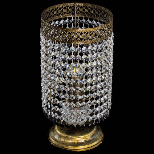 Настольная лампа Венеция оптикон №1 бронза черная в Саратове Гусь Хрустальный