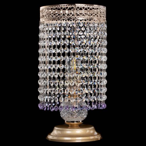 Настольная лампа Венеция оптикон №1 фиолетовая в Саратове Гусь Хрустальный