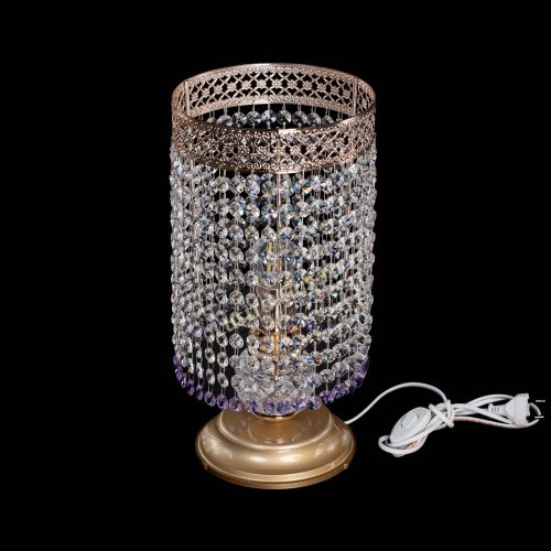 Настольная лампа Венеция оптикон №1 фиолетовая в Саратове Гусь Хрустальный