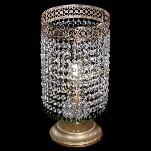 Настольная лампа Венеция оптикон №1 зеленая в Саратове Гусь Хрустальный
