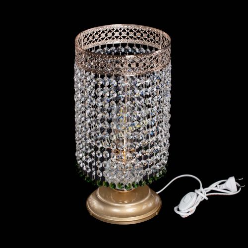 Настольная лампа Венеция оптикон №1 зеленая в Саратове Гусь Хрустальный