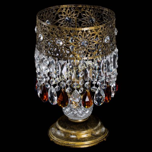 Настольная лампа Восток с пластинками под бронзу Чайная в Саратове Гусь Хрустальный