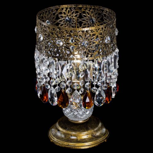 Настольная лампа Восток с пластинками под бронзу Чайная в Саратове Гусь Хрустальный