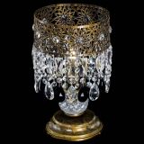 Настольная лампа Восток с пластинками под бронзу Черная в Саратове