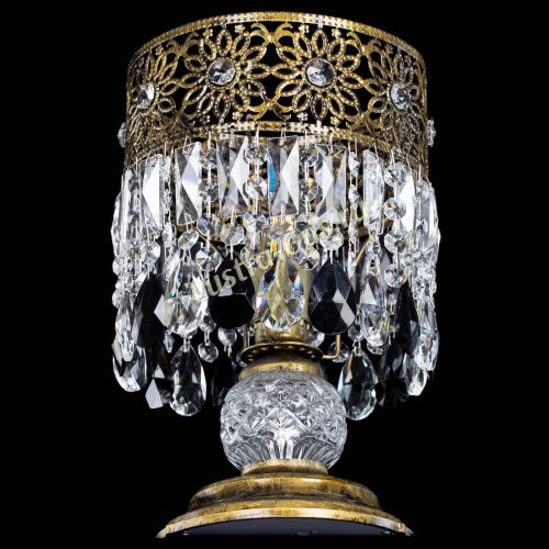 Настольная лампа Восток с пластинками под бронзу Черная в Саратове Гусь Хрустальный