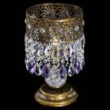 Настольная лампа Восток с пластинками под бронзу Фиолетовая в Саратове