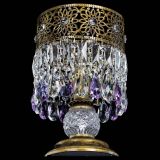 Настольная лампа Восток с пластинками под бронзу Фиолетовая в Саратове