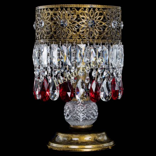 Настольная лампа Восток с пластинками под бронзу Красная в Саратове Гусь Хрустальный