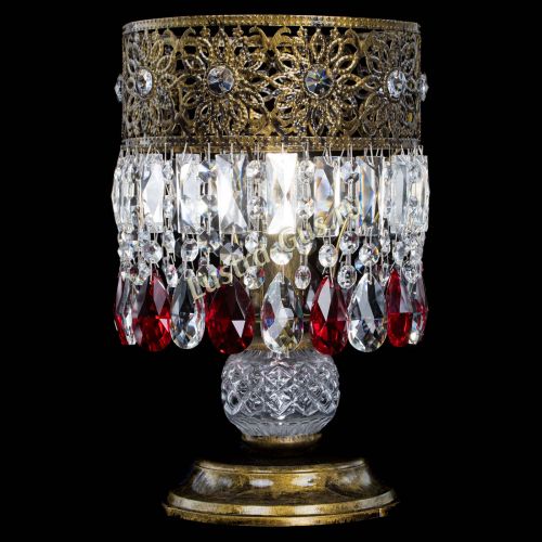 Настольная лампа Восток с пластинками под бронзу Красная в Саратове Гусь Хрустальный