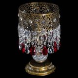 Настольная лампа Восток с пластинками под бронзу Красная в Саратове