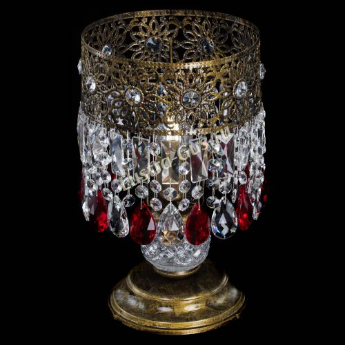 Настольная лампа Восток с пластинками под бронзу Красная в Саратове Гусь Хрустальный