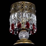 Настольная лампа Восток с пластинками под бронзу Красная в Саратове