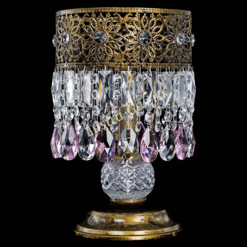 Настольная лампа Восток с пластинками под бронзу Розовая в Саратове Гусь Хрустальный