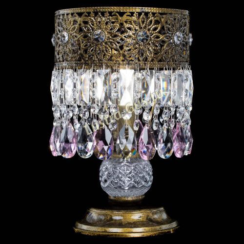 Настольная лампа Восток с пластинками под бронзу Розовая в Саратове Гусь Хрустальный