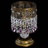 Настольная лампа Восток с пластинками под бронзу Розовая в Саратове