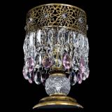 Настольная лампа Восток с пластинками под бронзу Розовая в Саратове