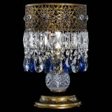 Настольная лампа Восток с пластинками под бронзу Синяя в Саратове