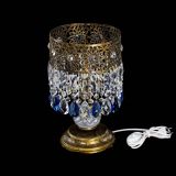 Настольная лампа Восток с пластинками под бронзу Синяя в Саратове