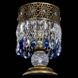 Настольная лампа Восток с пластинками под бронзу Синяя в Саратове