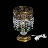 Настольная лампа Восток с пластинками под бронзу Зеленая в Саратове