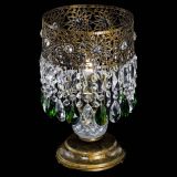 Настольная лампа Восток с пластинками под бронзу Зеленая в Саратове