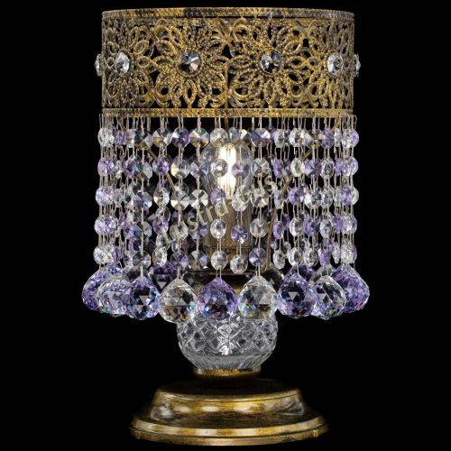 Настольная лампа Восток с шарами под бронзу Фиолетовая в Саратове Гусь Хрустальный