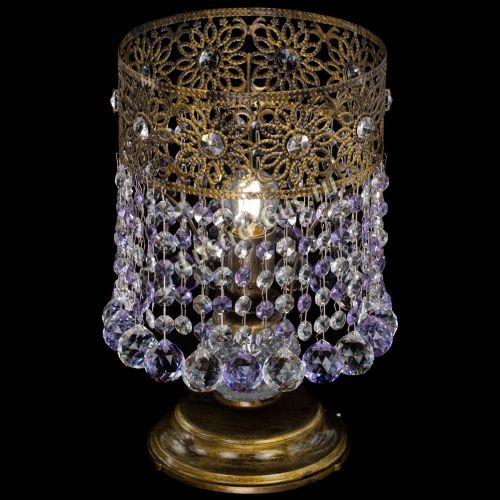 Настольная лампа Восток с шарами под бронзу Фиолетовая в Саратове Гусь Хрустальный