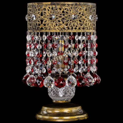 Настольная лампа Восток с шарами под бронзу Красная в Саратове Гусь Хрустальный