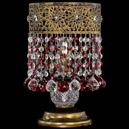 Настольная лампа Восток с шарами под бронзу Красная в Саратове Гусь Хрустальный