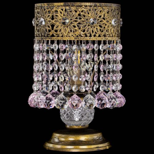 Настольная лампа Восток с шарами под бронзу Розовая в Саратове Гусь Хрустальный