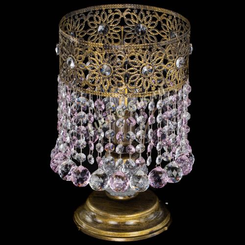 Настольная лампа Восток с шарами под бронзу Розовая в Саратове Гусь Хрустальный